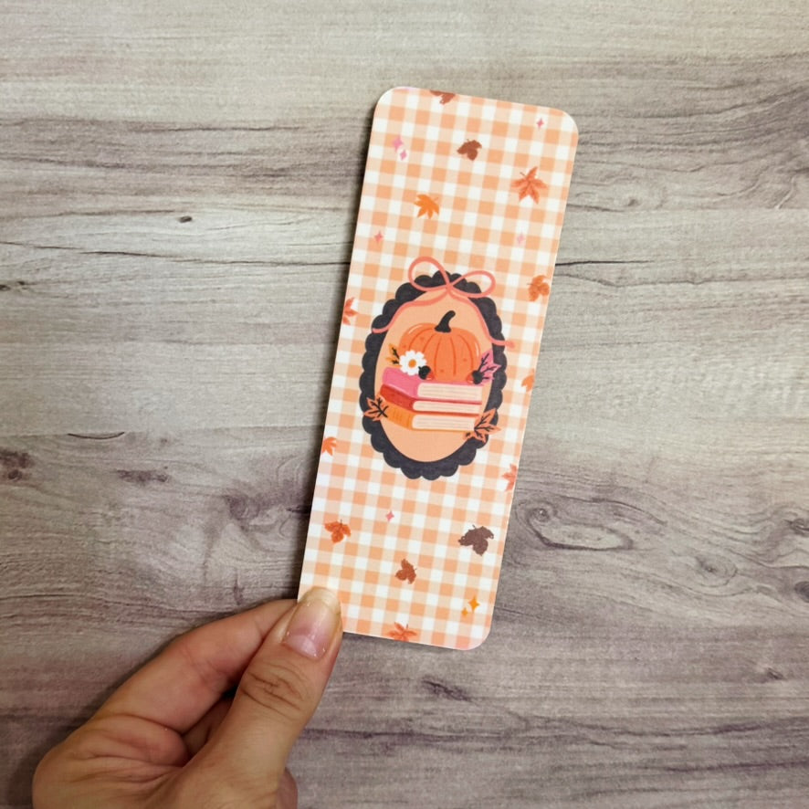 Pumpkin Plaid Classic Bookmark