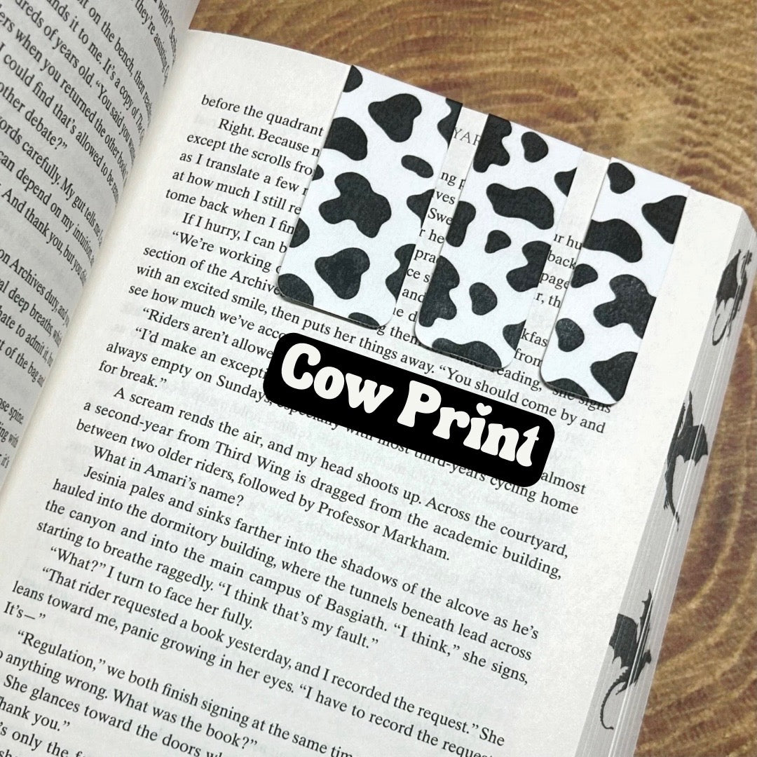 Cow Print Magnetic Bookmark
