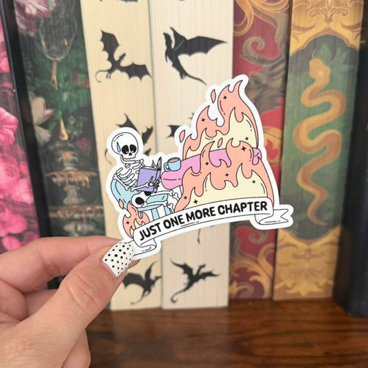 Just One More Chapter Skeleton Sticker