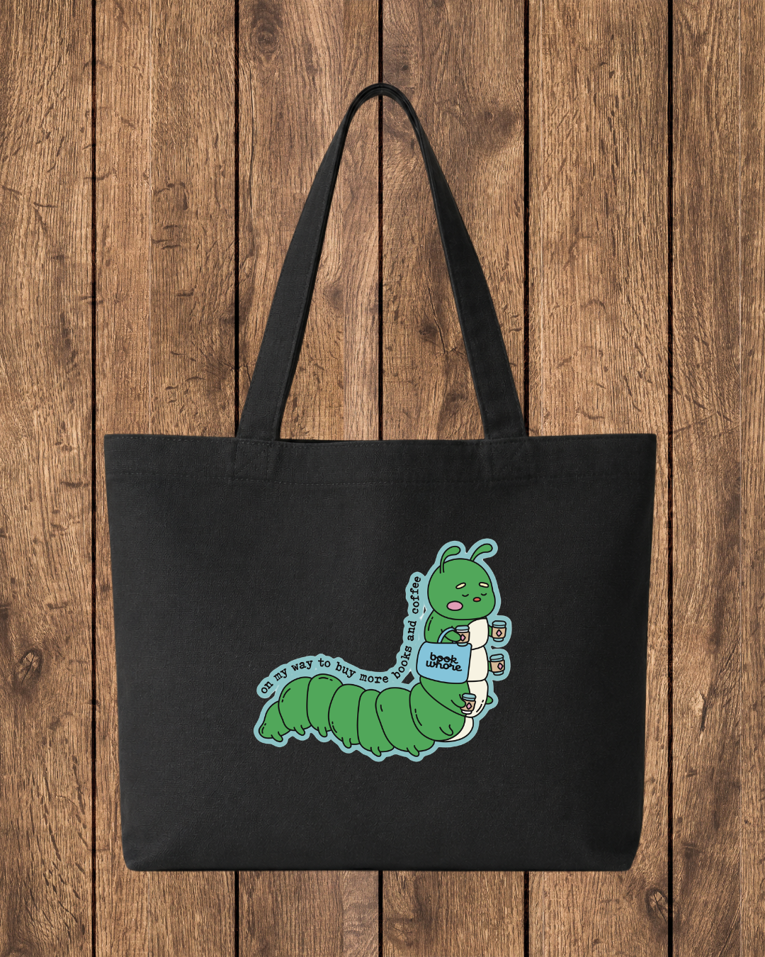 Bookish Caterpillar Tote Bag