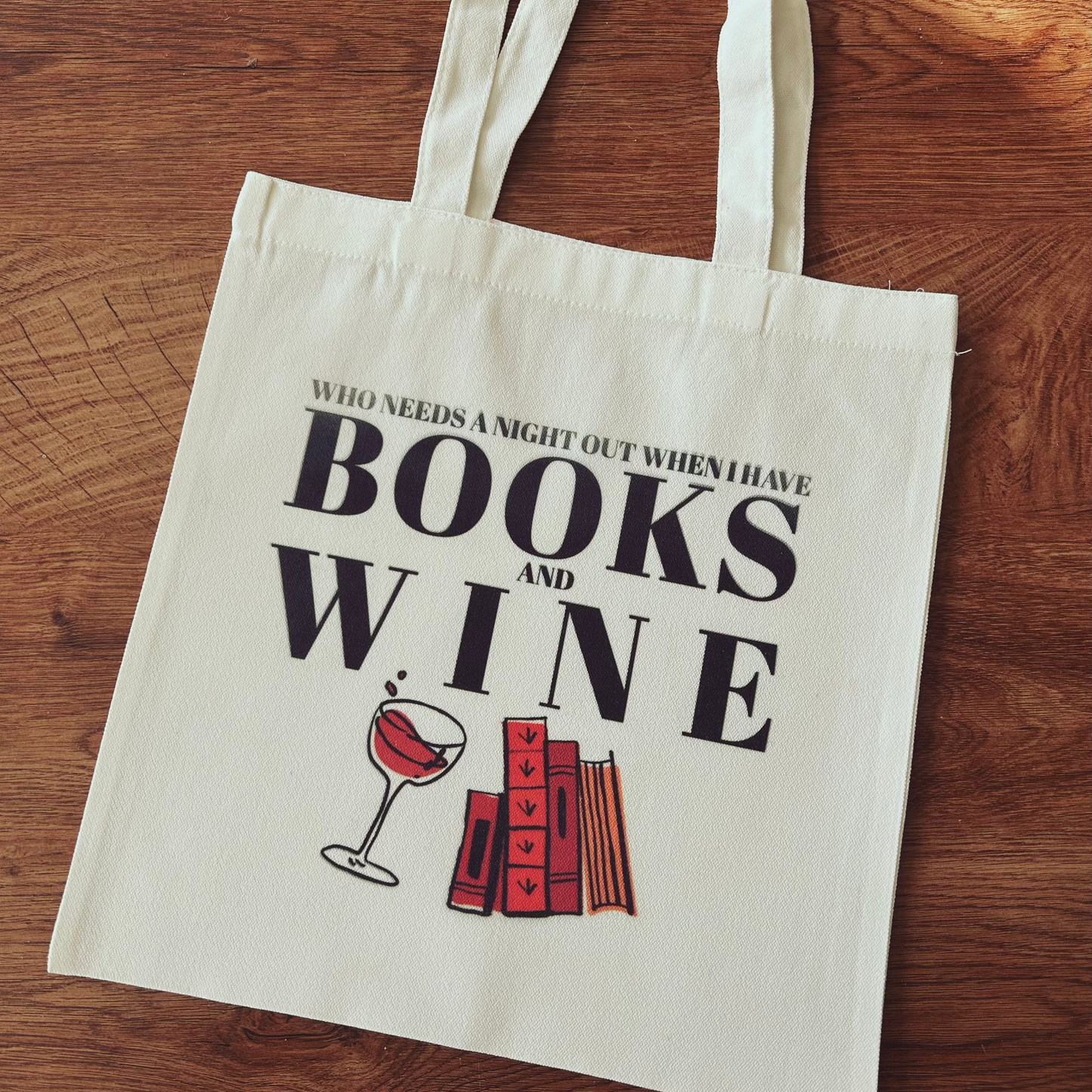 Books & Wine - Tote Bag