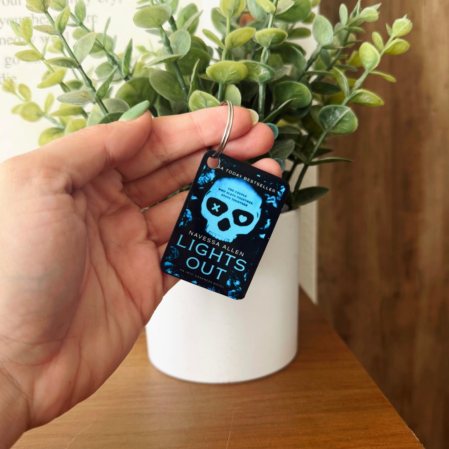 Lights Out Book Keychain