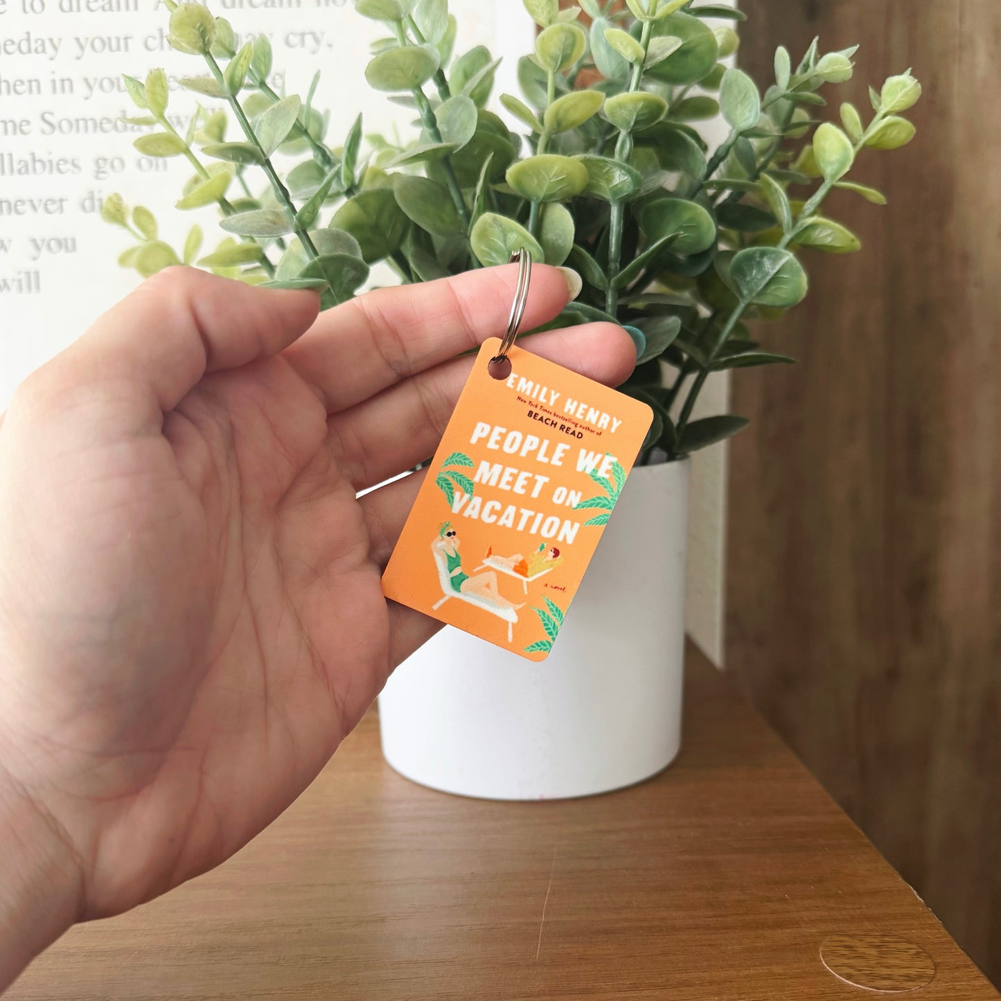People We Meet on Vacation Book Keychain