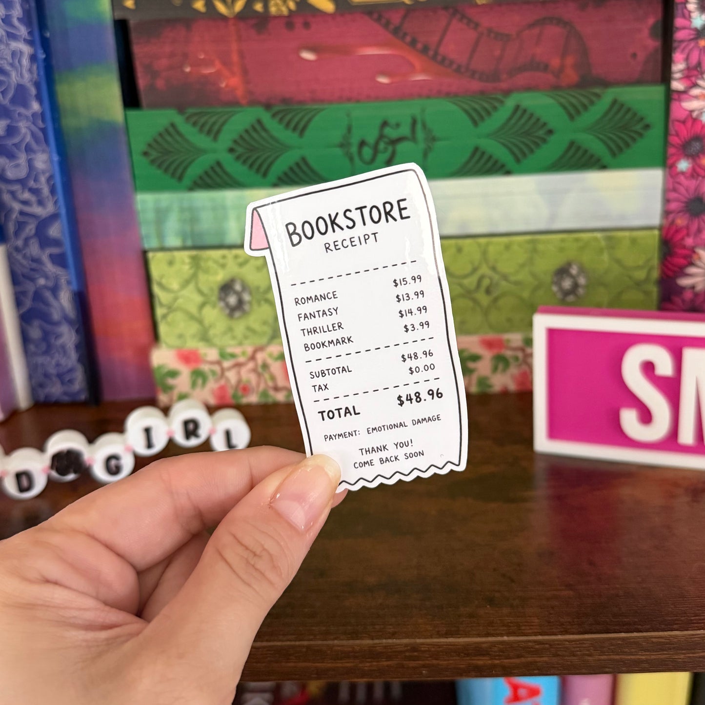 Bookstore Receipt Sticker