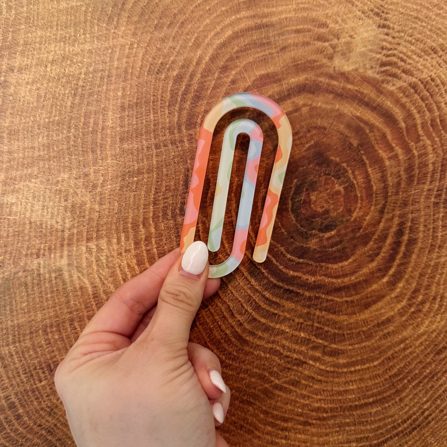 Rainbow Swirl Paperclip Bookmark