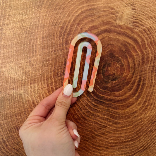 Rainbow Swirl Paperclip Bookmark