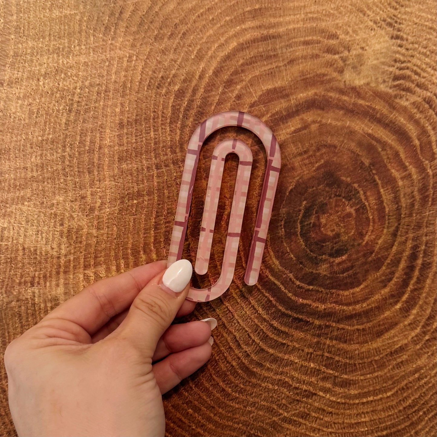 Dark Plaid Paperclip Bookmark