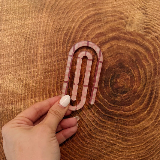 Dark Plaid Paperclip Bookmark