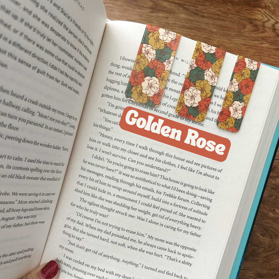 Golden Rose Magnetic Bookmark