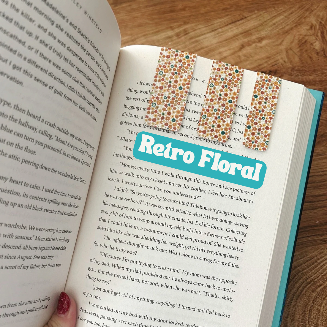 Retro Floral Magnetic Bookmark