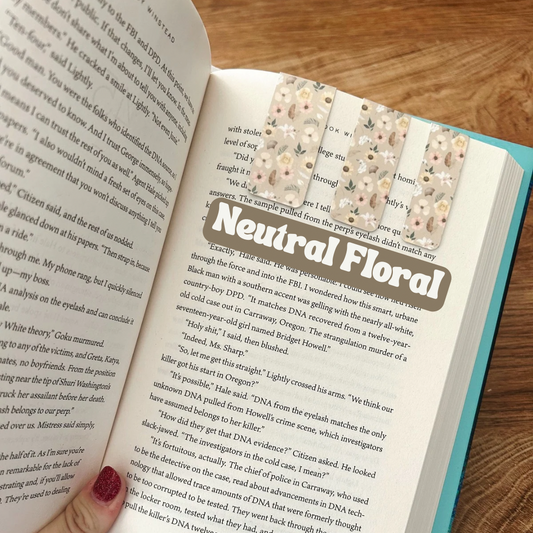 Neutral Floral Magnetic Bookmark