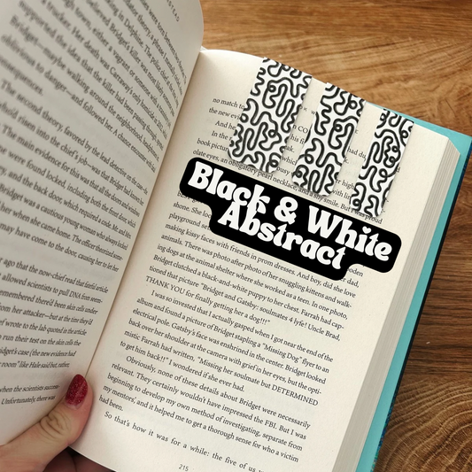 Black & White Abstract Magnetic Bookmark
