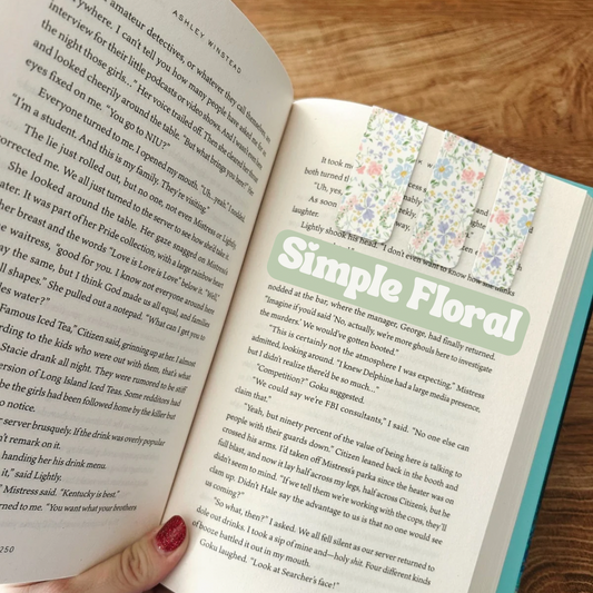 Simple Floral Magnetic Bookmark